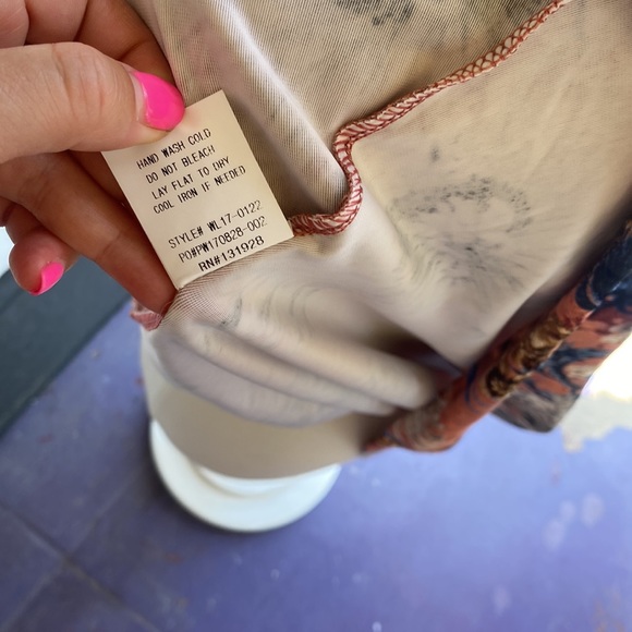 Wishlist Velour Orange Floral Dress Size Medium - Picture 8 of 9